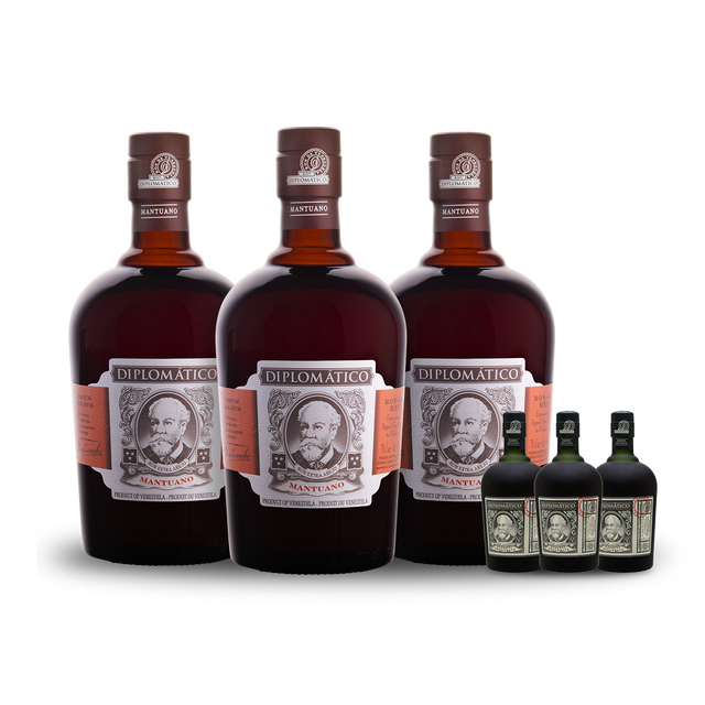 Ron Diplomático Mantuano Rum (3) Bottle Bundle w/ (3) free mimins at CaskCartel.com