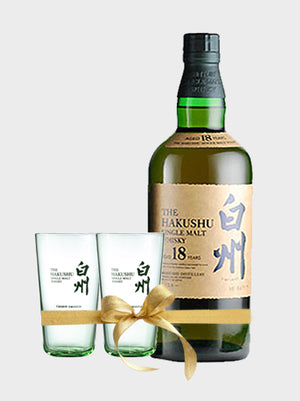 Suntory Hakushu 18 Year Old Gift Set (No Box + 2 Glasses) Whisky - CaskCartel.com