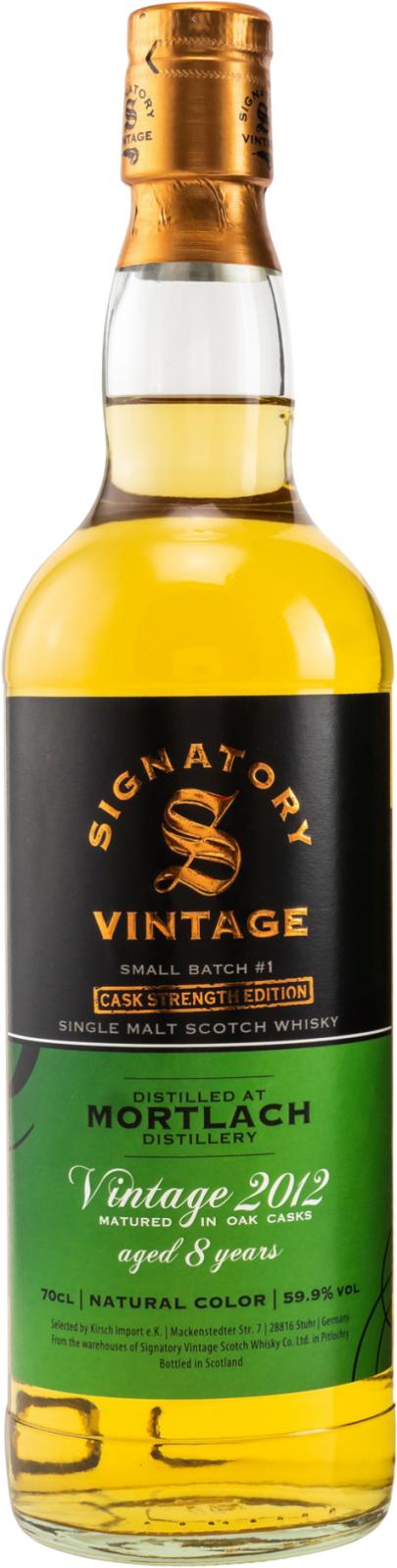 Mortlach 2012 SV Small Batch Edition CS #1 8 Year Old (2020) Release (Cask #9 + 314423+ 314432) Scotch Whisky | 700ML at CaskCartel.com