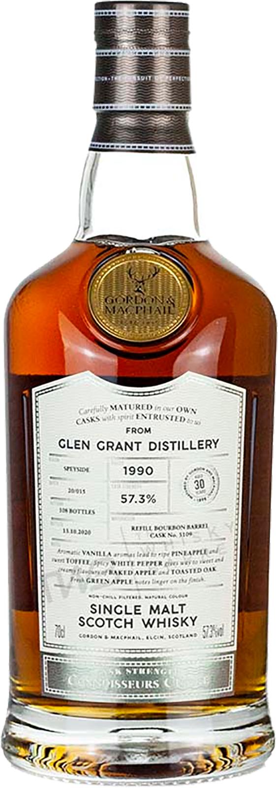 Glen Grant 1990 GM Connoisseurs Choice Cask Strength 30 Year Old (2020) Release (Cask #5109) Scotch Whisky | 700ML at CaskCartel.com