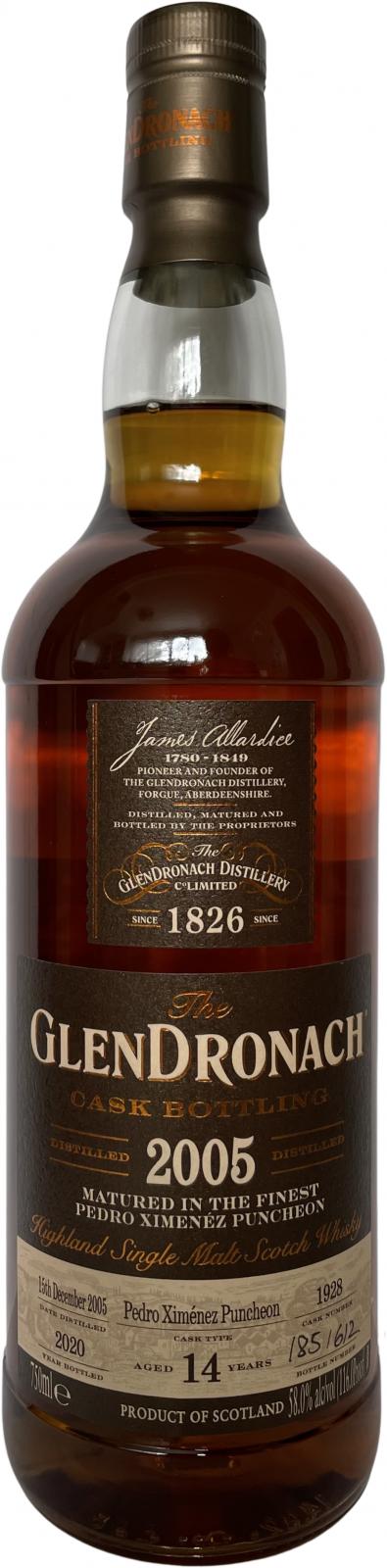 Glendronach 2005 Cask Bottling - Batch 18 14 Year Old (2020) Release (Cask #1928) Scotch Whisky