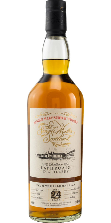 Laphroaig 1996 ElD The Single Malts of Scotland 24 Year Old (2020) Release (Cask #1-104) Scotch Whisky | 700ML at CaskCartel.com