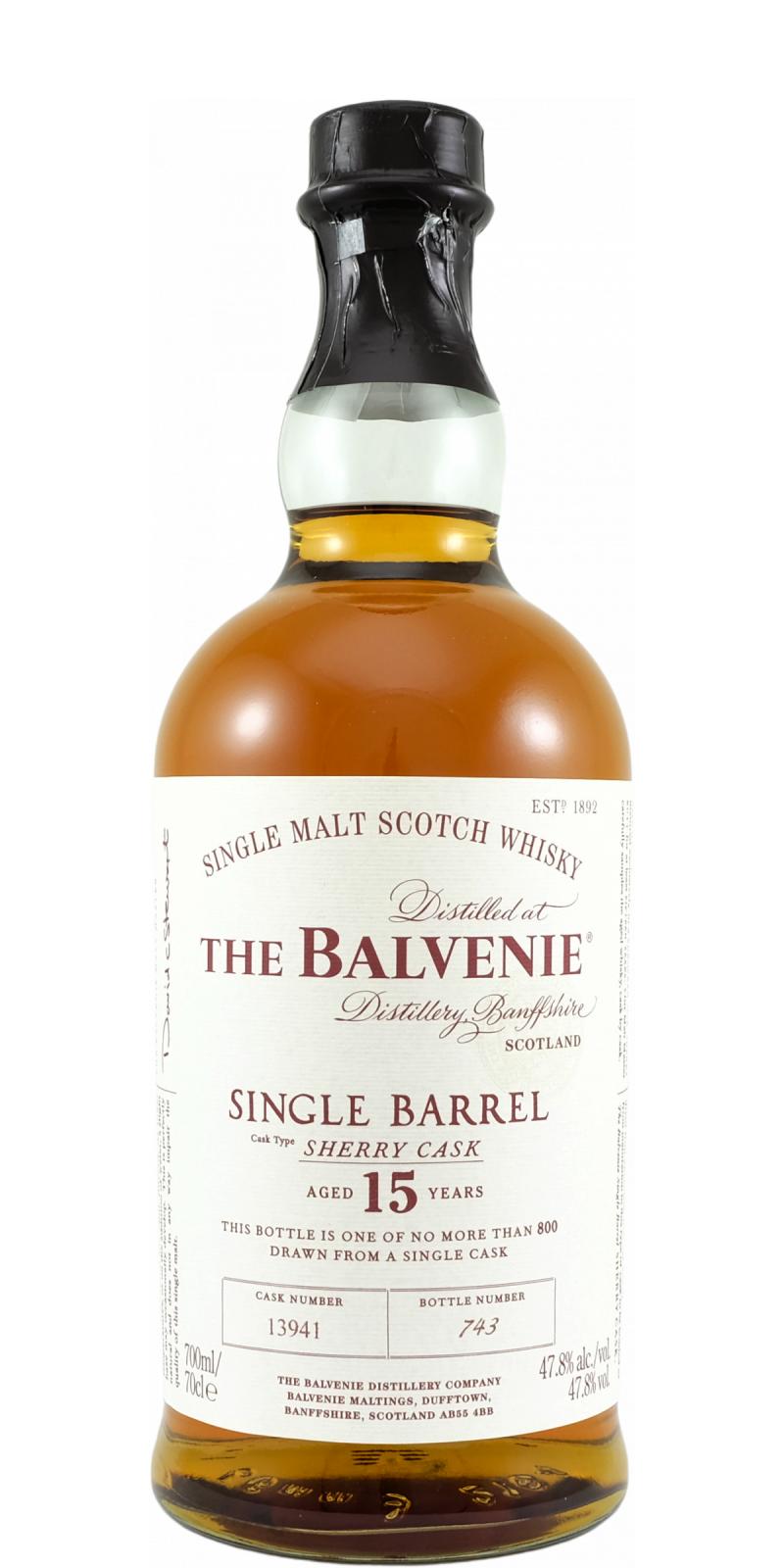 BUY] Balvenie 15 Year Old Single Barrel (Sherry Cask # 13941