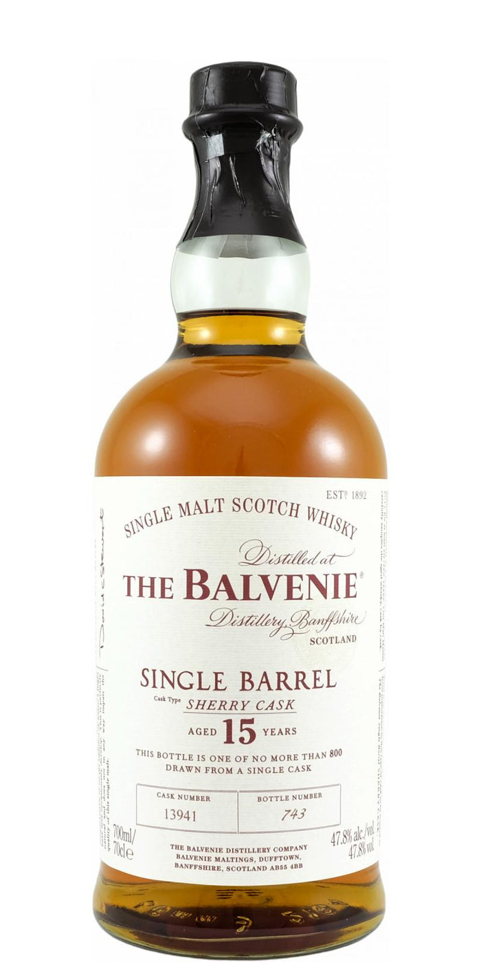 Balvenie 15 Year Old Single Barrel (Sherry Cask # 13941) Scotch Whisky | 700ML