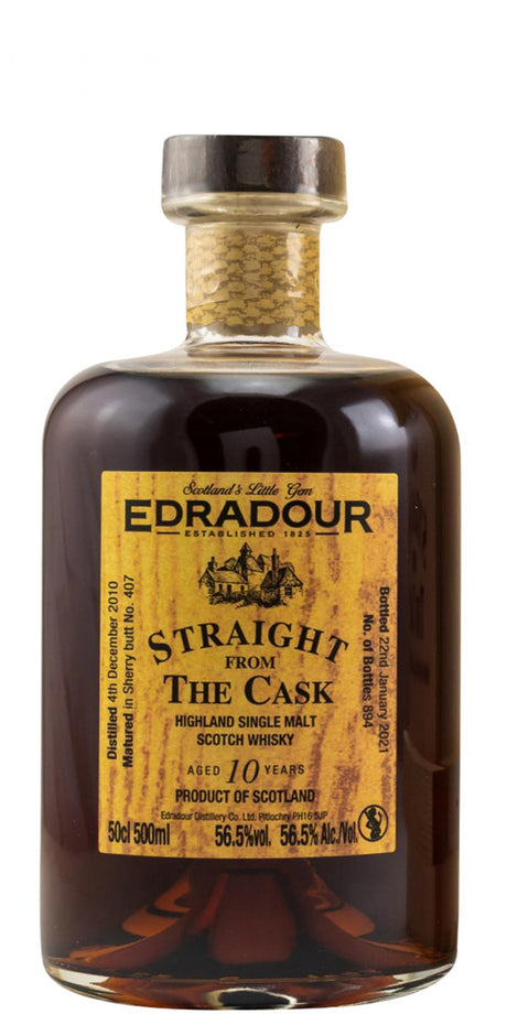 Edradour Straight From The Cask Single Sherry Cask (#407) 2010 10 Year Old (Proof 113) Whisky | 500ML at CaskCartel.com