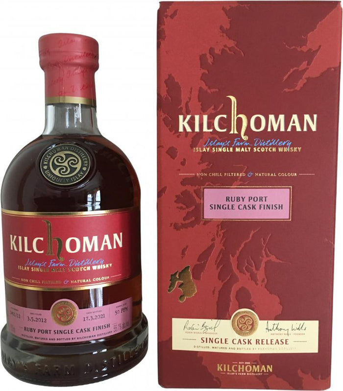 Kilchoman 2012 Ruby Port Single Cask 8 Year Old 2021 Release (Cask #2491/12) Single Malt Scotch Whisky | 700ML