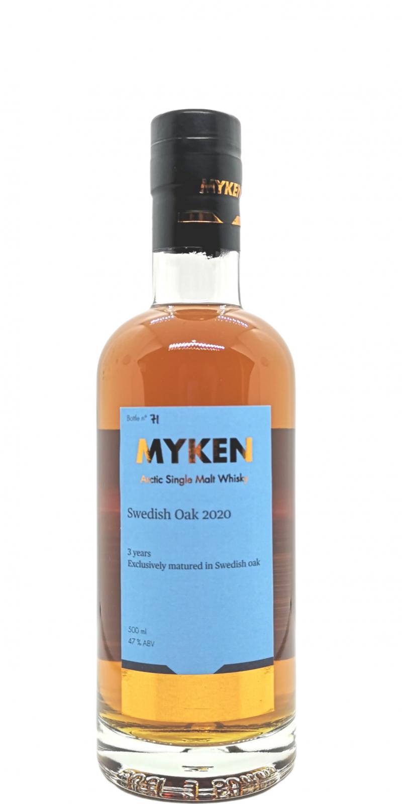 Myken Swedish Oak Arctic Single Malt 3 Year Old (2020) Release Whisky | 500ML at CaskCartel.com