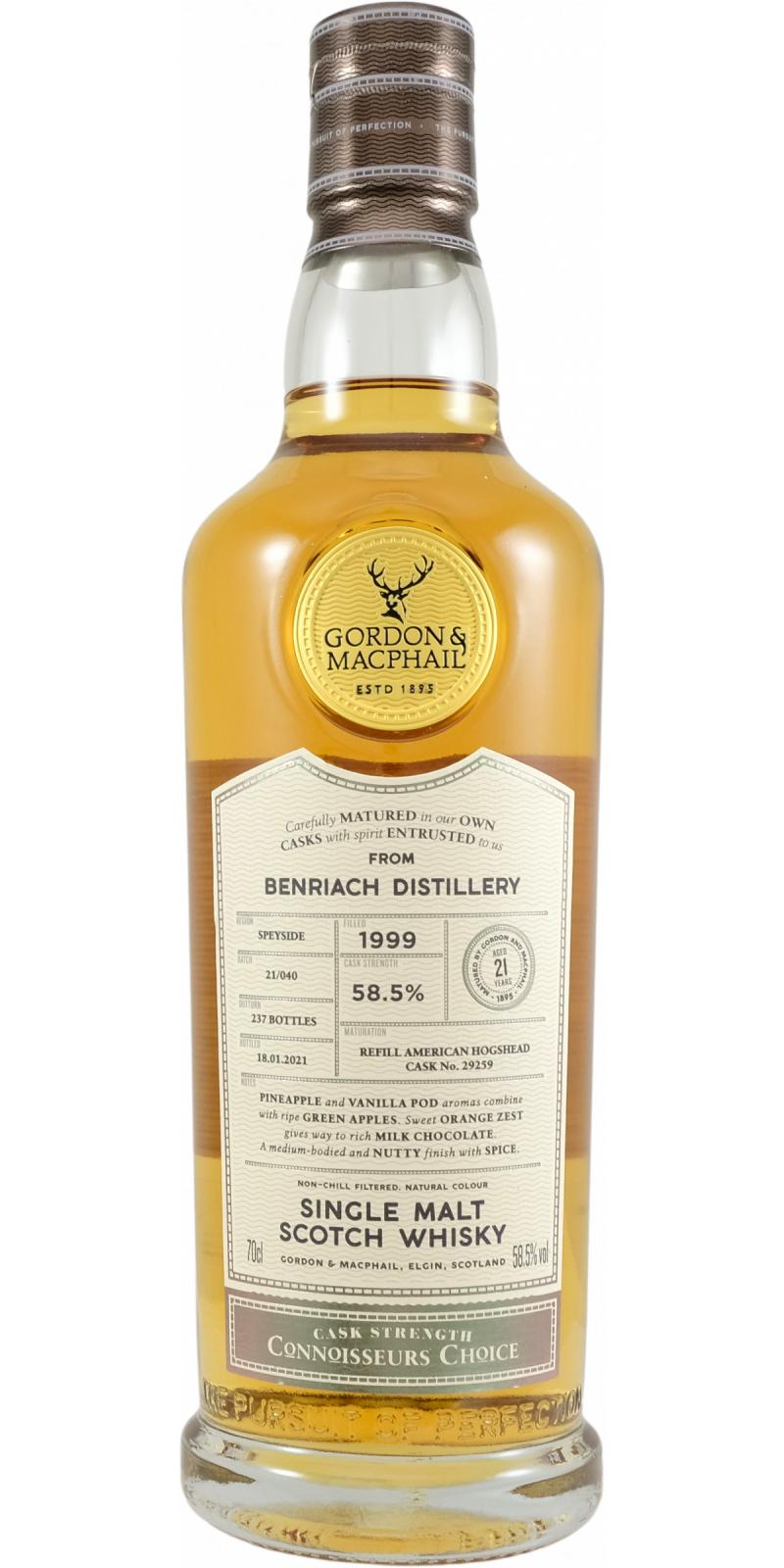 Benriach 21 Year Old (D.1999, B. 2021) Connoisseurs Choice Scotch Whisky | 700ML at CaskCartel.com
