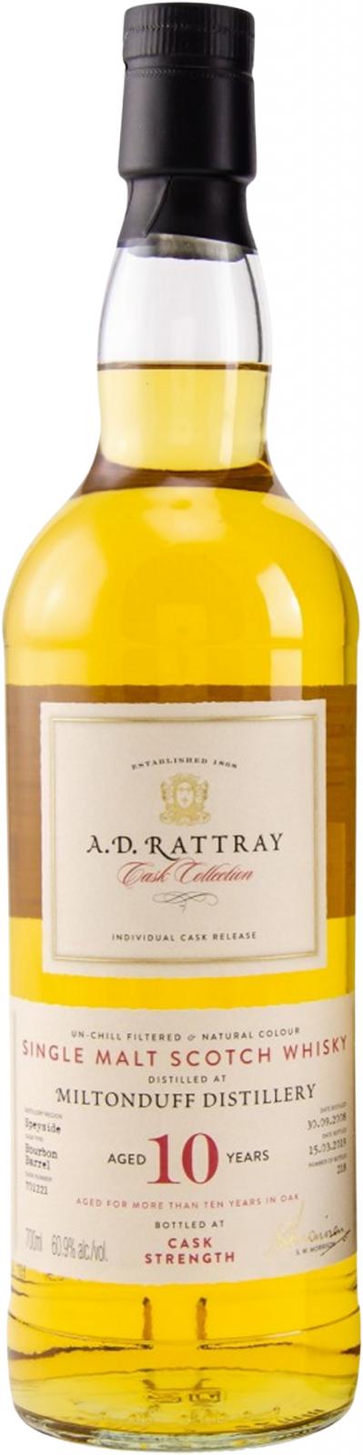 Miltonduff 2008 (A.D. Rattray) Cask Collection 10 Year Old 2019 Release (Cask #701221) Single Malt Scotch Whisky | 700ML at CaskCartel.com