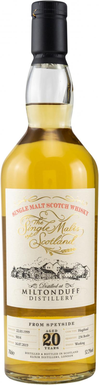 Miltonduff 1999 (Elixir Distillers) The Single Malts of Scotland 20 Year Old 2019 Release (Cask #5014) Single Malt Scotch Whisky | 700ML