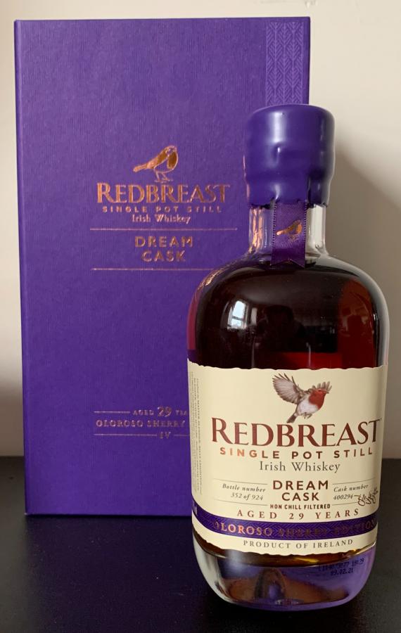 Redbreast Dream Cask - Oloroso sherry Edition IV 29 Year Old 2021 Release (Cask #400294) Single Pot Still Whiskey | 500ML