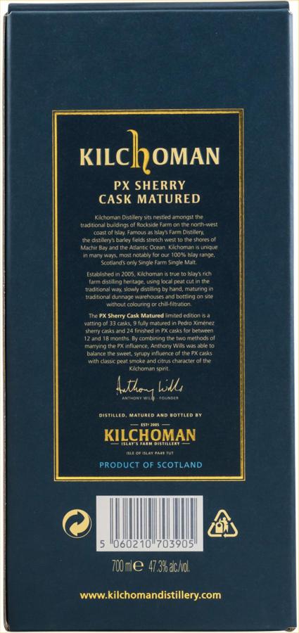 Kilchoman PX Sherry Cask Matured 2021 Edition 2021 Release Single Malt Scotch Whisky | 700ML