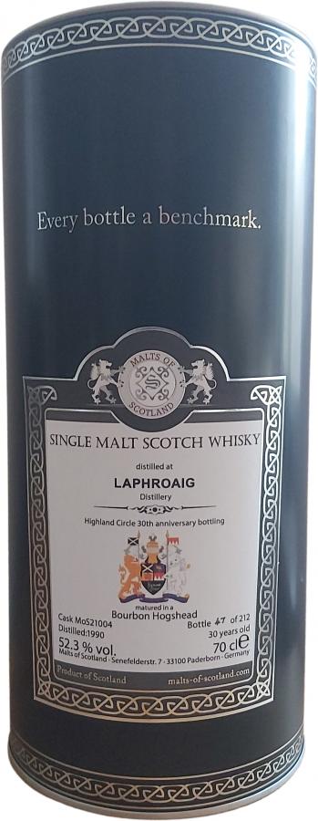 Laphroaig 1990 MoS Highland Circle 30th Anniversary 30 Year Old 2021 Release (Cask #MoS 21004) Single Malt Scotch Whisky | 700ML at CaskCartel.com