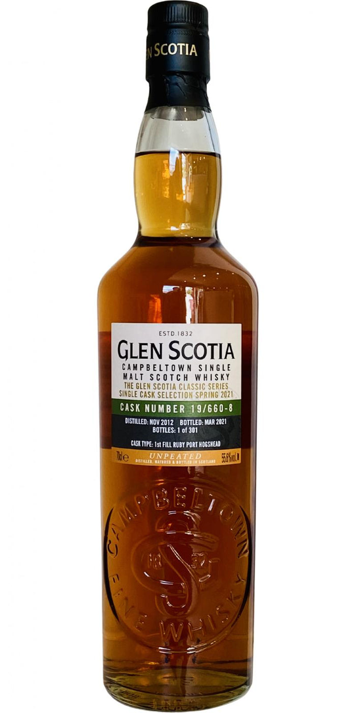 Glen Scotia 2012 Single Cask Selection 8 Year Old 2021 Release (Cask #19/660-8) Single Malt Scotch Whisky | 700ML