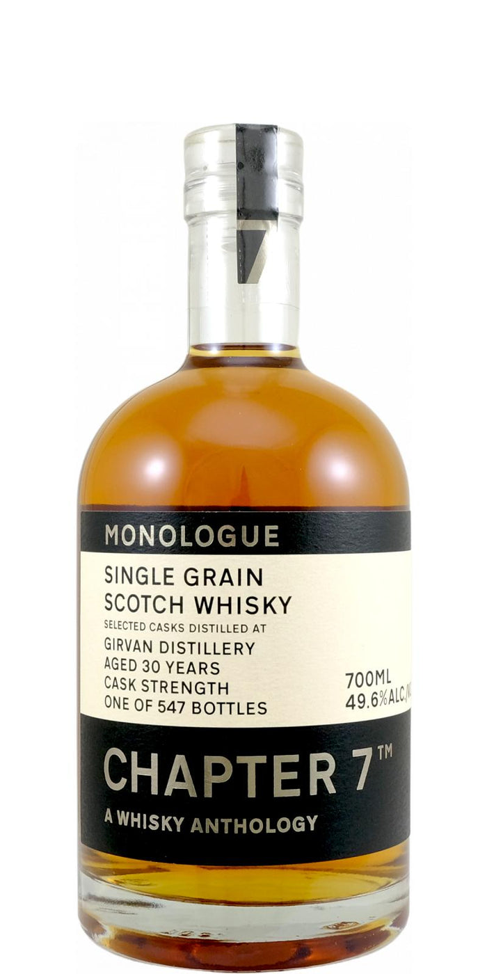 Girvan 1991 Ch7 A Whisky Anthology - Monologue 30 Year Old 2021 Release (Cask #54689 & 54696) Single Malt Scotch Whisky | 700ML