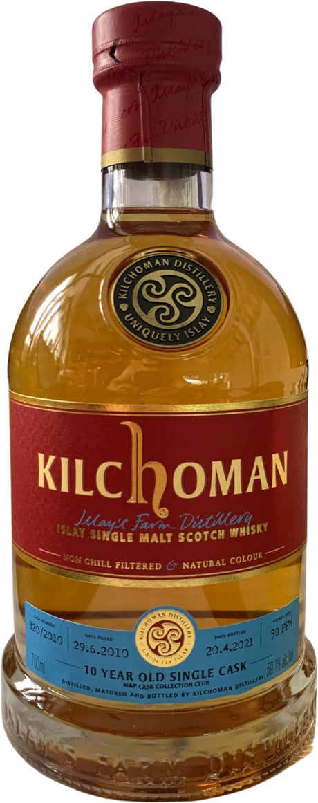 Kilchoman 2010 Single Cask M&P Cask Collection Club 10 Year Old 2021 Release Cask #320/2010 Single Malt Scotch Whisky | 700ML at CaskCartel.com