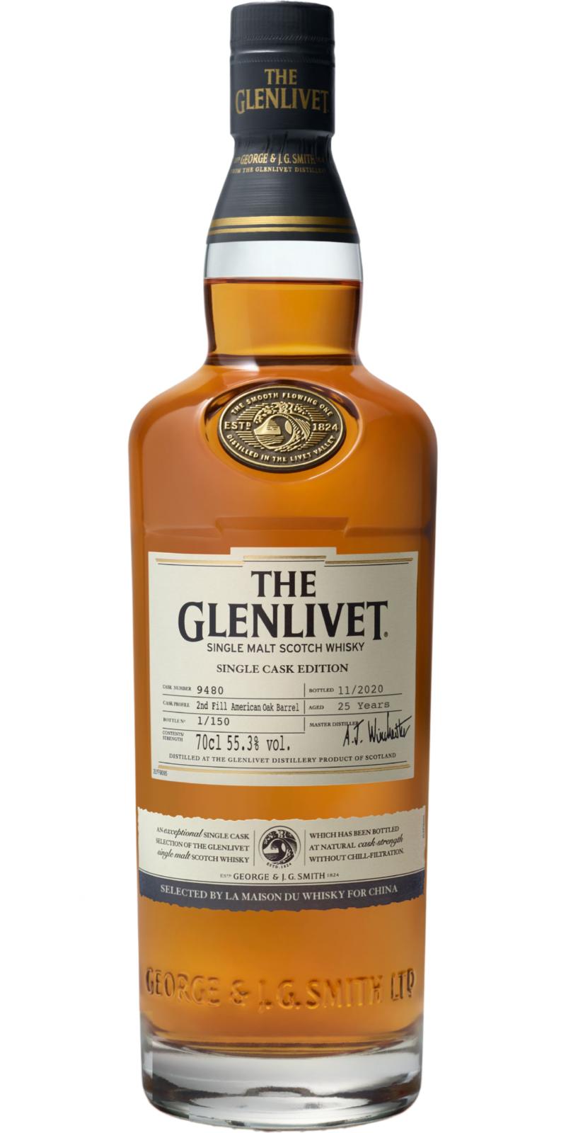 Glenlivet 1995 Single Cask Edition 25 Year Old 2020 Release (Cask #9480) Single Malt Scotch Whisky | 700ML at CaskCartel.com
