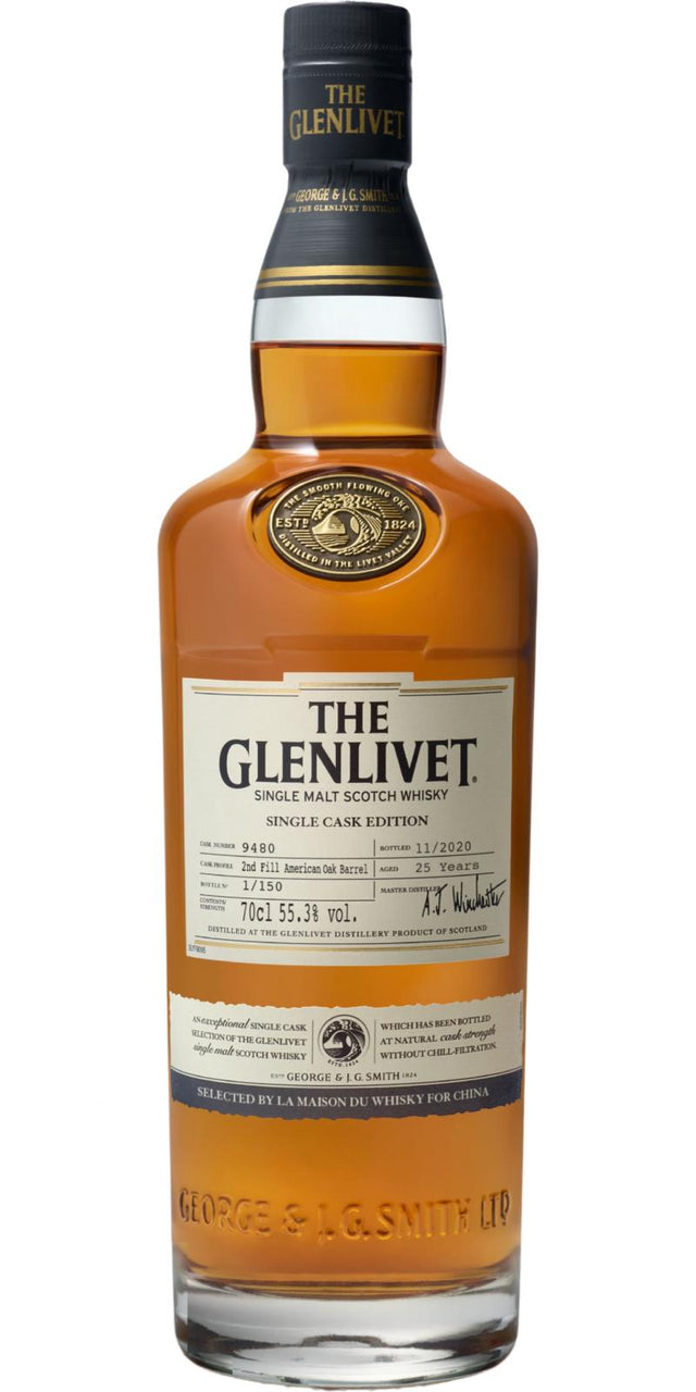 Glenlivet 1995 Single Cask Edition 25 Year Old 2020 Release (Cask #9480) Single Malt Scotch Whisky | 700ML at CaskCartel.com