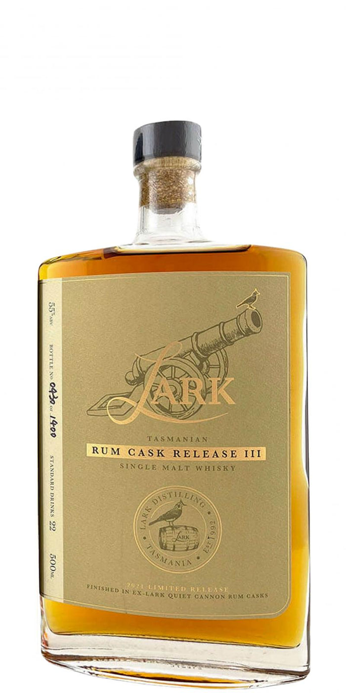Lark Rum Cask Release III Limited Release 2021 Release Single Malt Whisky | 500ML