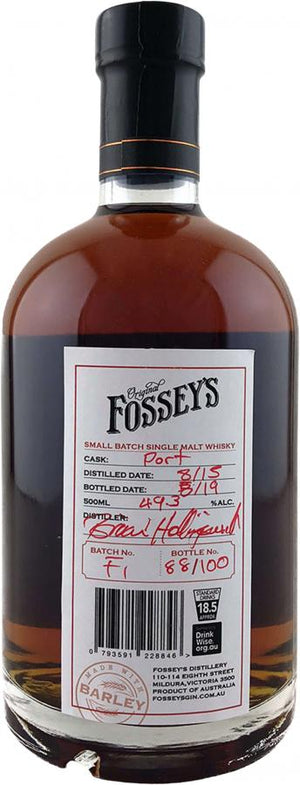 Fossey's 2015 Small Batch Single Malt Whisky 2019 Release (Cask #F1) Single Malt Whisky | 500ML at CaskCartel.com
