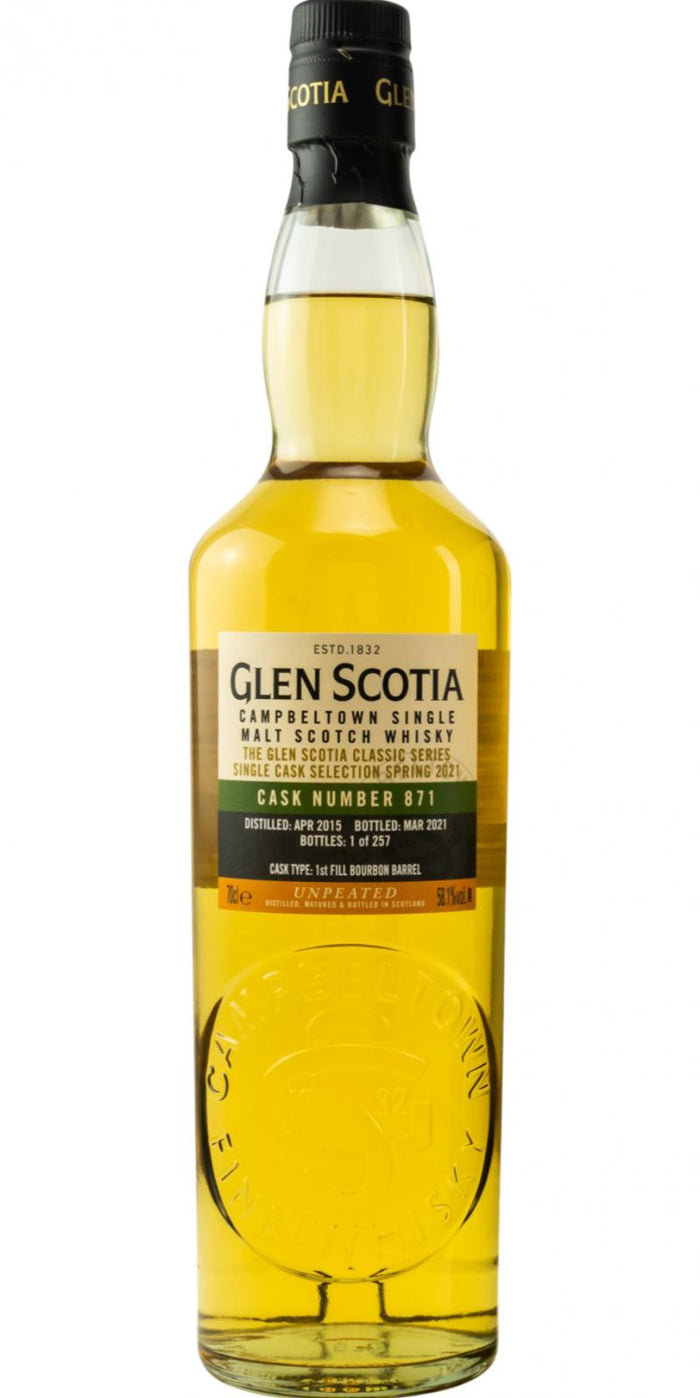 Glen Scotia 2015 Unpeated 2021 Release (Cask #871) Single Malt Scotch Whisky | 700ML