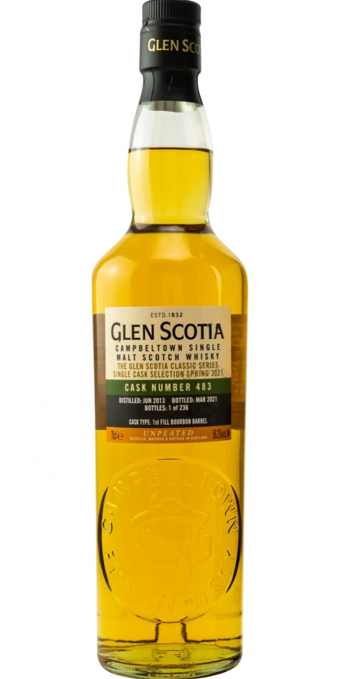 Glen Scotia 2013 Unpeated 2021 Release (Cask #483) Single Malt Scotch Whisky | 700ML