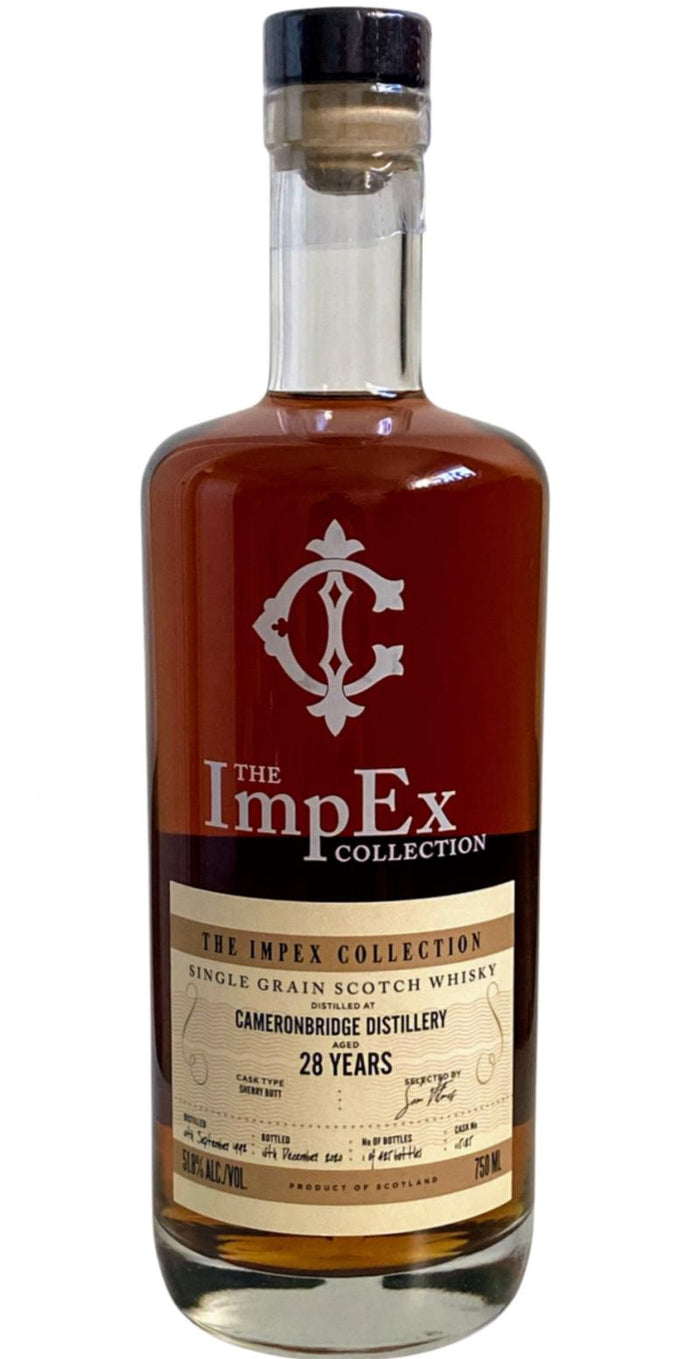 The ImpEx Collection Cameronbridge 1992 28 Year Old Single Grain Scotch Whiskey
