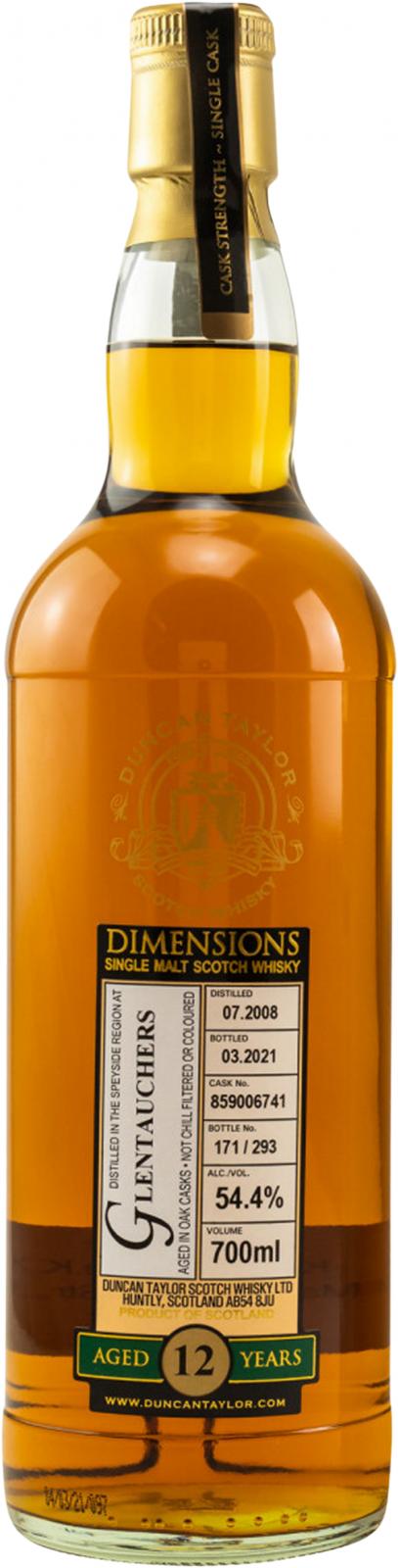 Glentauchers Dimensions Single Cask #859006741 2008 12 Year Old Whisky | 700ML