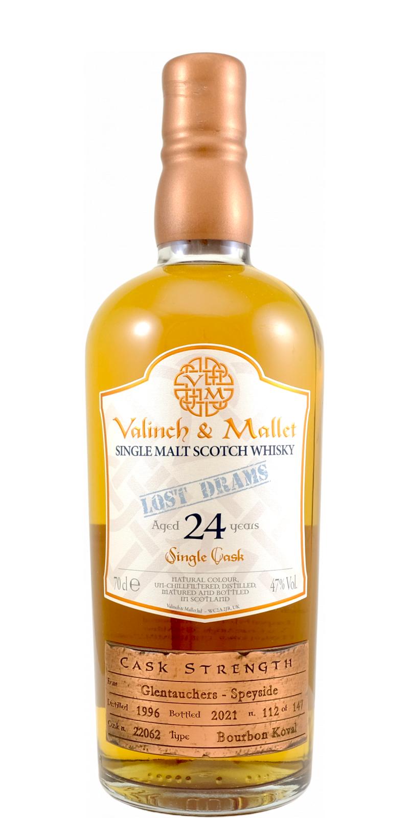 Glentauchers 1996 V&M The Lost Drams Collection 24 Year Old 2021 Release (Cask #22062) Single Malt Scotch Whisky | 700ML at CaskCartel.com