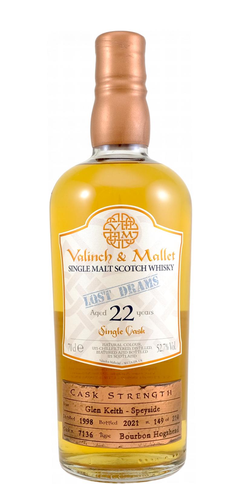 Glen Keith 1998 V&M The Lost Drams Collection 22 Year Old 2021 Release (Cask #7136) Single Malt Scotch Whisky | 700ML at CaskCartel.com