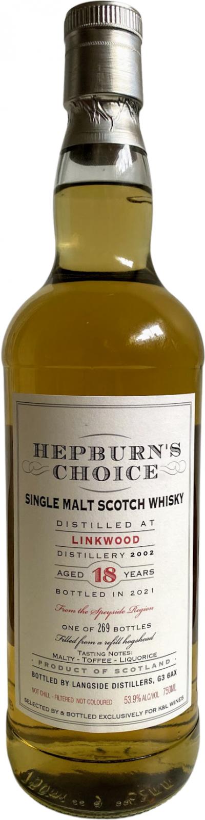 Linkwood 2002 LsD Hepburn's Choice 18 Year Old 2021 Release Single Malt Scotch Whisky at CaskCartel.com