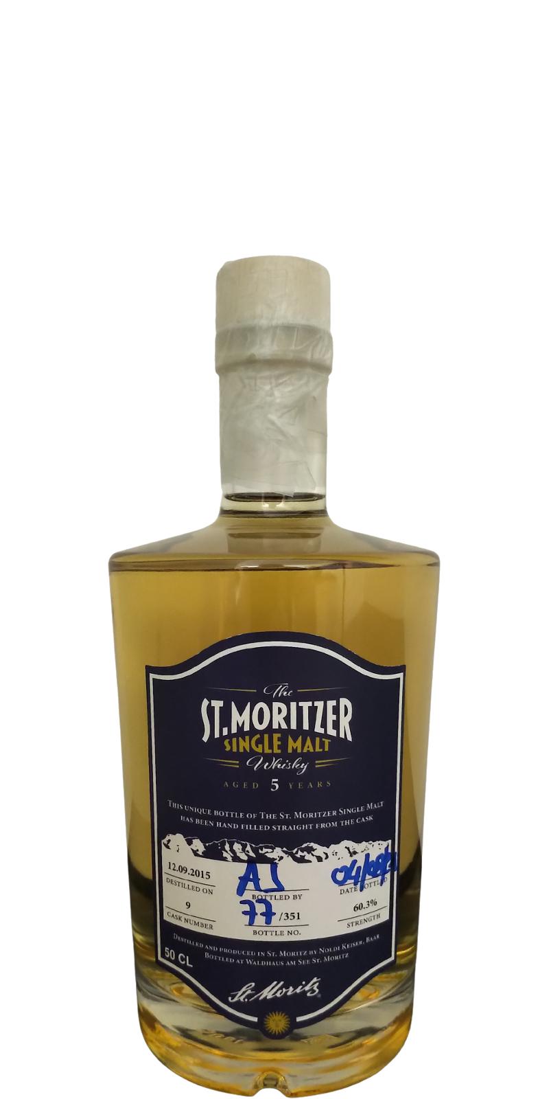 St. Moritzer 2015 Handfilled - Distillery only 5 Year Old 2021 Release Cask #9 Single Malt Whisky | 500ML at CaskCartel.com