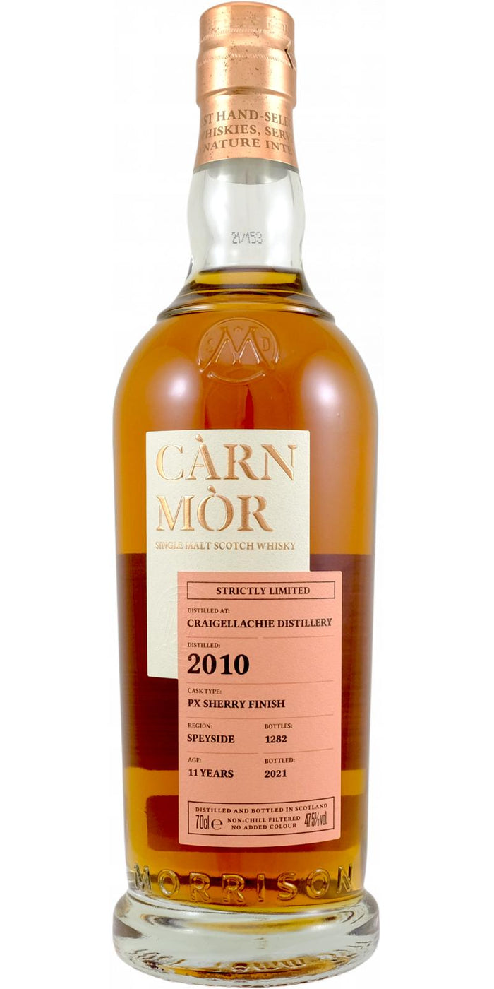 Craigellachie Carn Mor Strictly Limited PX Sherry Finish 2010 11 Year Old Whisky | 700ML