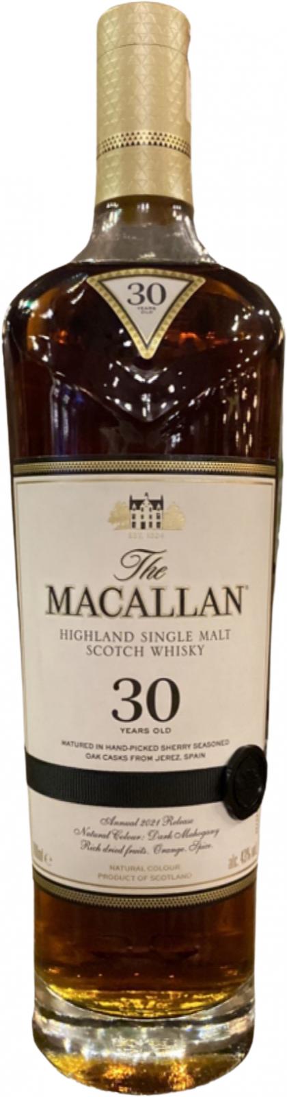 Macallan 30 Year Double Cask, 700ml, Bourbon, Whiskey