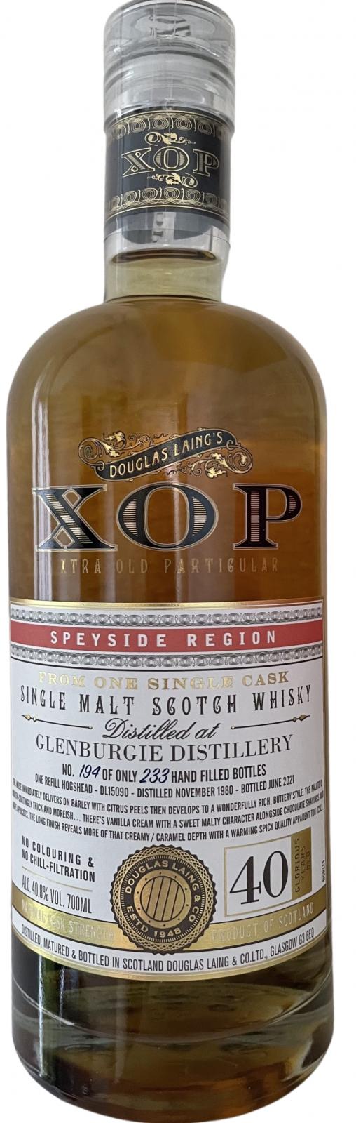Glenburgie 1980 DL XOP - Xtra Old Particular 40 Year Old 2021 Release (Cask #15090) Single Malt Scotch Whisky | 700ML