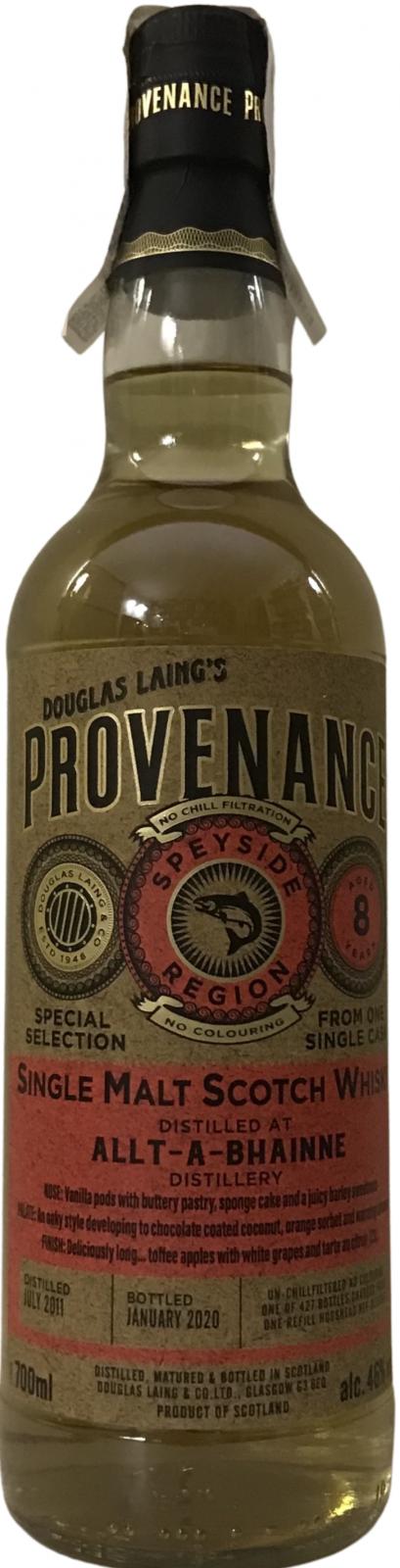 Allt-A-Bhainne 8 Year Old (D.2011, B.2020) Provenance Single Malt Scotch Whisky | 700ML at CaskCartel.com