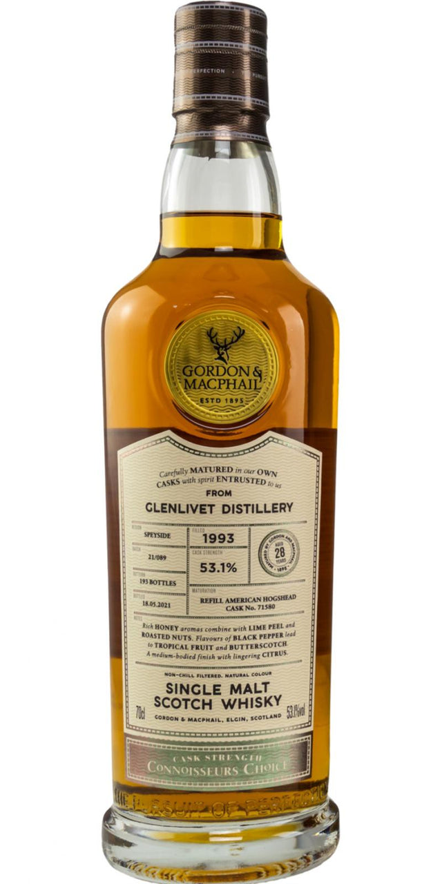 Glenlivet 1993 GM Connoisseurs Choice - Cask Strength 28 Year Old 2021 Release (Cask #71580) Single Malt Scotch Whisky | 700ML at CaskCartel.com