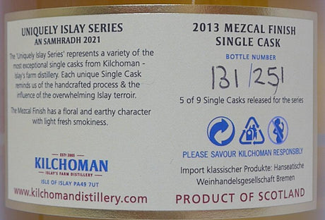 Kilchoman 2013 Uniquely Islay Series - An Samhradh 2021  2021 Release (Cask #726/2013) Single Malt Scotch Whisky | 700ML at CaskCartel.com