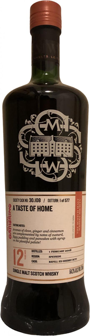 Glenrothes 2008 SMWS 30.108 A Taste of Home 12 Year Old 2021 Release (Cask #30.108) Single Malt Scotch Whisky at CaskCartel.com