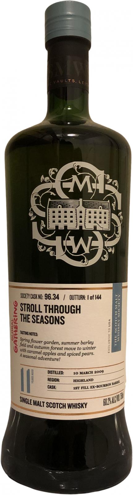 Glendronach 2009 SMWS 96.34 Stroll through the seasons 11 Year Old 2021 Release (Cask #96.34) Single Malt Scotch Whisky at CaskCartel.com