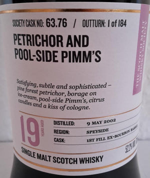 Glentauchers 2002 SMWS 63.76 Petrichor and pool-side Pimm's 19 Year Old 2021 Release (Cask #63.76) Single Malt Scotch Whisky | 700ML at CaskCartel.com