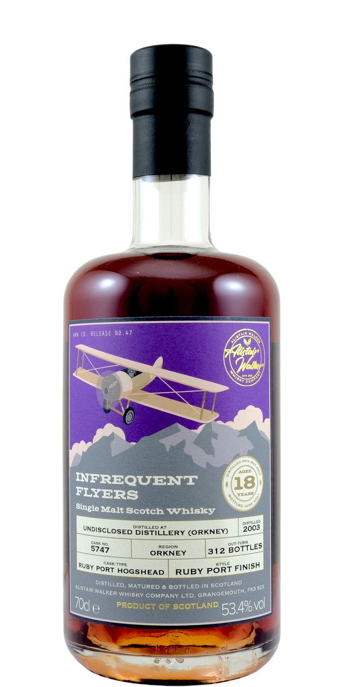 Undisclosed Orkney Infrequent Flyers Ruby Port Single Cask #5747 2003 18 Year Old Whisky | 700ML