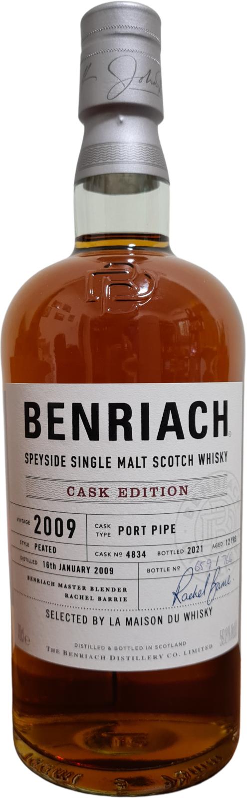 BenRiach 2009 Cask Edition 12 Year Old Port Pipe Cask # 4834 Scotch Whisky | 700ML at CaskCartel.com
