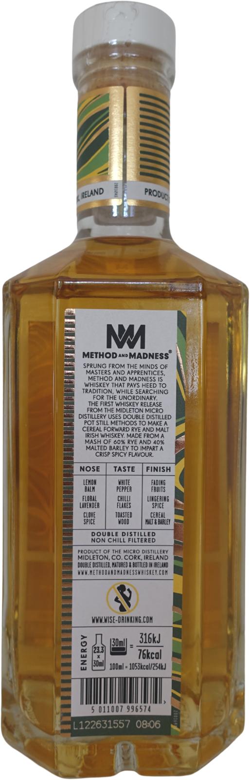 Method and Madness Rye and Malt Micro Distillery 2021 Release Rye Whiskey | 700ML