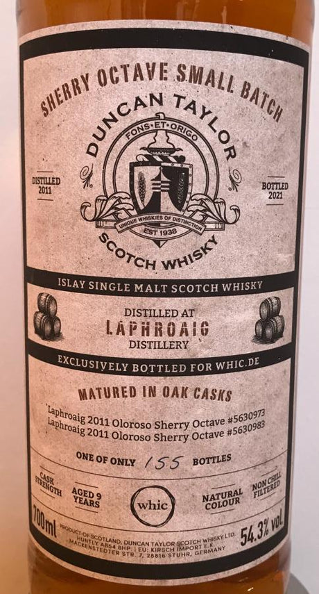 Laphroaig 2011 DT The Octave – for whic.de 9 Year Old 2021 Release (Cask #5630973+5630983) Single Malt Scotch Whisky | 700ML at CaskCartel.com