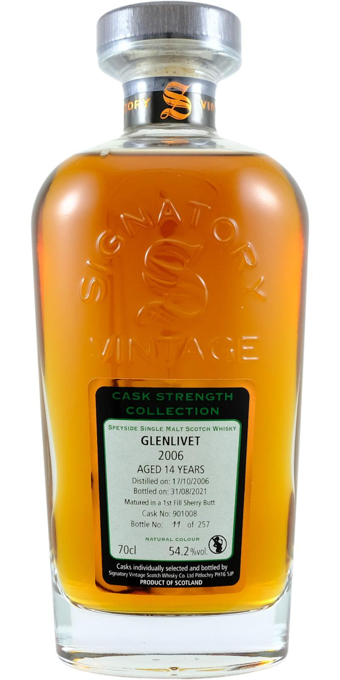 Glenlivet Signatory Vintage Single Cask #901008 2006 14 Year Old Whisky | 700ML