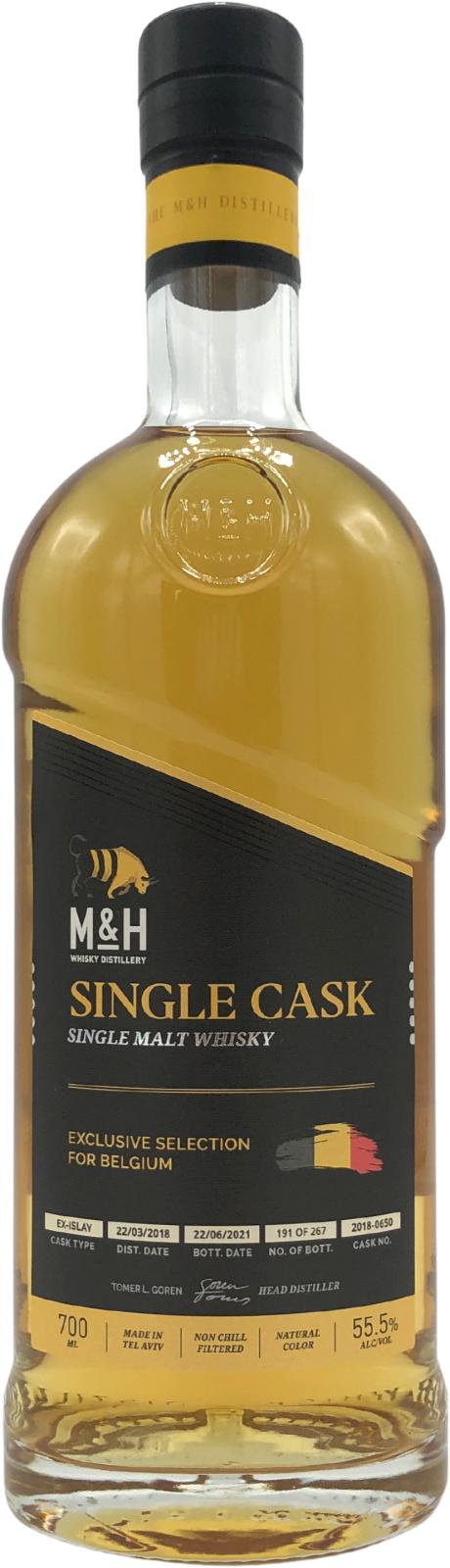 M&H 2018 Single Cask - Exclusive selection for Belgium  2021 Release (Cask #2018-0650) Single Malt Whisky | 700ML