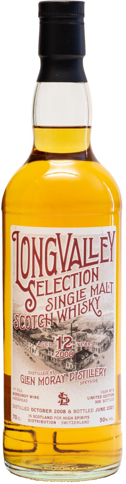 Glen Moray 2008 HSD Longvalley Selection 12 Year Old 2021 Release (Cask #2) Single Malt Scotch Whisky | 700ML