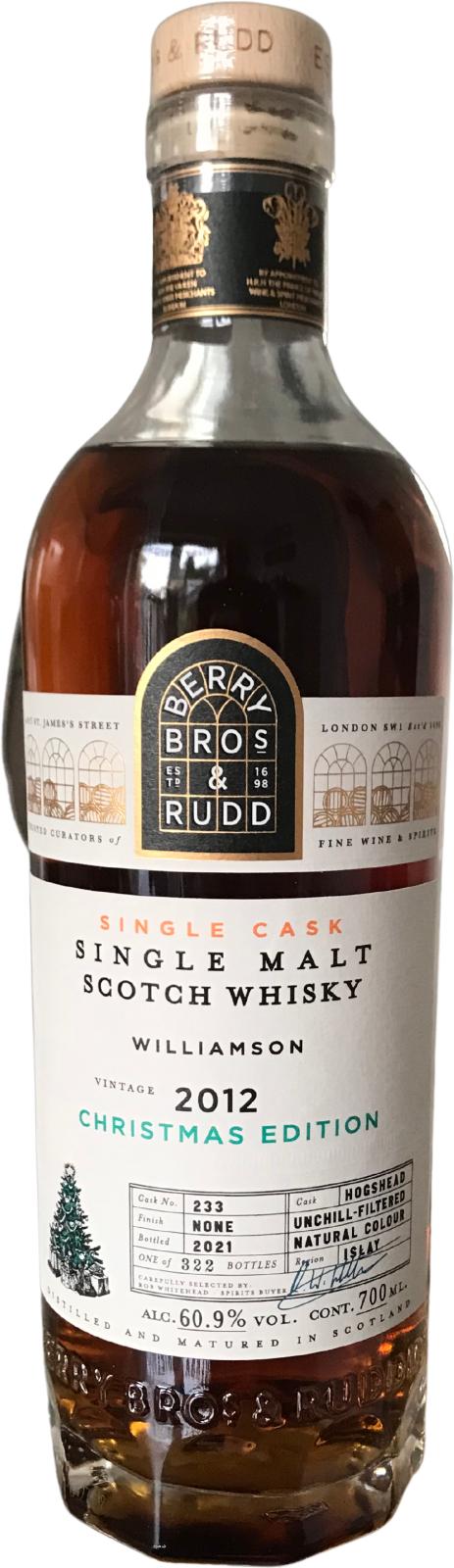 Williamson 2012 BR Christmas Edition 2021 Release (Cask #233) Single Malt Scotch Whisky | 700ML at CaskCartel.com