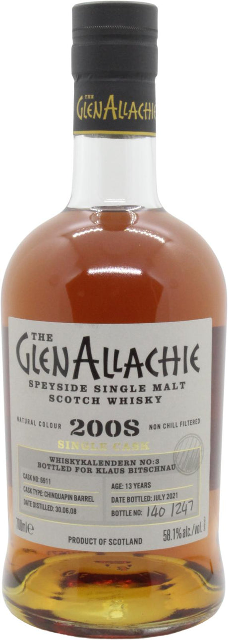 Glenallachie 2008 Whiskykalendern No:3 13 Year Old 2021 Release (Cask #6911) Single Malt Scotch Whisky | 700ML at CaskCartel.com